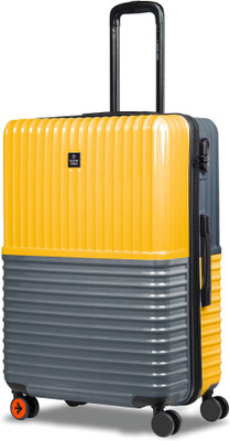 NASHER MILES Istanbul Hard-sided ABS and PC Check-In Luggage Yellow and Grey 28 inch |75cm Trolley bag Check-in Suitcase 8 Wheels - 28 inch
