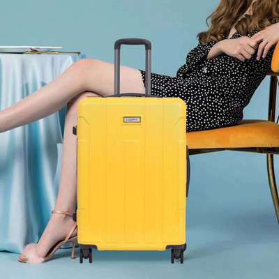 Luggero CANDY Light-Weight & Durable Polycarbonate YELLOW Hard Luggage Cabin & Check-in Set 8 Wheels - 20 inch
