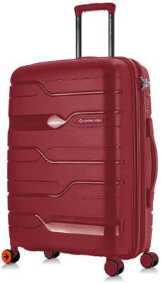 NASHER MILES Paris Hard-sided Polypropylene Check-In Luggage Maroon 24 inch |65cm Trolley bag Check-in Suitcase 8 Wheels - 24 inch