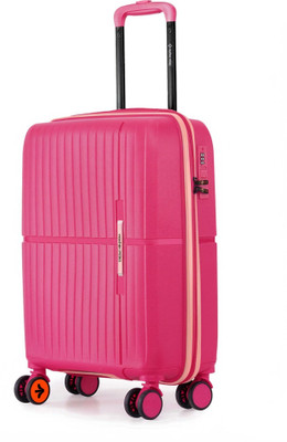 NASHER MILES Springfield Hard-Sided Polypropylene Luggage Pink 55cm Trolley Bag Cabin Suitcase 8 Wheels - 20 inch