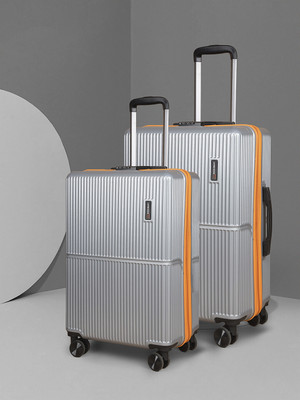 MOVE-MEANT Number Lock Poly Carbonate 360 Degree Wheels Trolly Bag For Men & Women Cabin & Check-in Set 8 Wheels - 24 inch