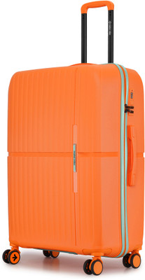 NASHER MILES Springfield Hard-Sided Polypropylene Check-in Luggage Orange 75cm Trolley Bag Check-in Suitcase 8 Wheels - 28 inch