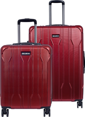 KILLER X track Light-Weight & Durable Polycarbonate Green Hard Luggage Cabin & Check-in Set 8 Wheels - 28 inch