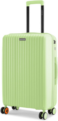 NASHER MILES Pondicherry Hardside Polypropylene Lime Yellow Trolley Check-in Suitcase 8 Wheels - 24 inch