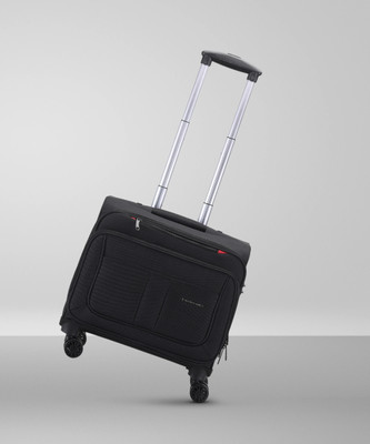 NASHER MILES Wall Street 2 Wheel Polyester 45 Liters Black Laptop Trolley/Travel Bag Cabin Suitcase 4 Wheels - 16 inch