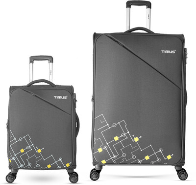 Timus Flash Plus Stylish Check-in Travel Combo Set 58 cm & 78 cm Trolley luggage. Expandable  Cabin & Check-in Set 8 Wheels - 27 inch