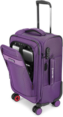 NASHER MILES Berlin Expander Soft-Sided Polyester 20 Inch Lightweight Travel Trolley Bag Expandable  Cabin Suitcase 8 Wheels - 20 inch