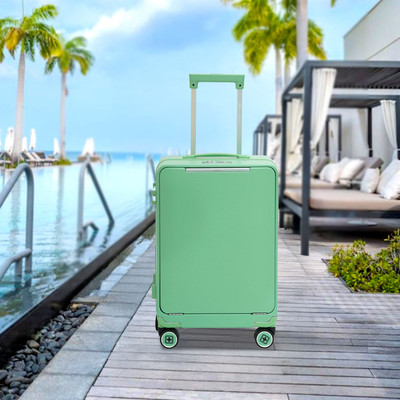 SWISS MILITARY THAMES Front-Loaded Hard-Sided Trolley Bag with Laptop Compartment Cabin Suitcase 8 Wheels - 20 inch