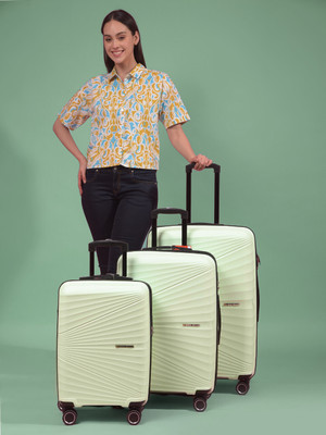 MOVE-MEANT Travel Crew Number Lock Poly Carbonate Cabin 55 Cm & Medium 66 Cm Suitcase Check-in Suitcase 8 Wheels - 28 inch