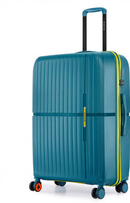 NASHER MILES Springfield Hard-Sided Polypropylene Luggage Navy Blue 65cm Trolley Bag Check-in Suitcase 8 Wheels - 24 inch