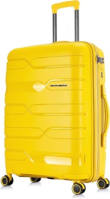 NASHER MILES Paris Hard-sided Polypropylene Check-In Luggage Yellow 24 inch |65cm Trolley bag Check-in Suitcase 8 Wheels - 24 inch