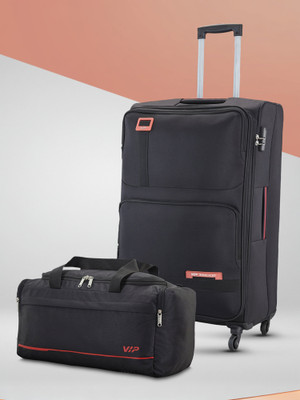 VIP Domina�Durable Polyester Soft sided Cabin size trolley with 45L duffle Expandable  Check-in Suitcase 4 Wheels - 27 Inch