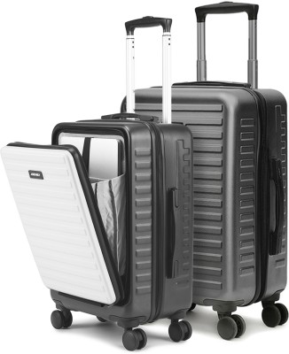 Assembly Trolley Bag Combo 2 Set-Medium Checkin Suitcase & Polycarbonate Cabin Trolley Cabin & Check-in Set 4 Wheels - 24 inch