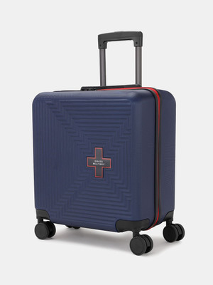 SWISS MILITARY Hard Top Navy Blue Laptop Overnighter Trolley Bag Overnighter & Briefcase 8 Wheels - 18 inch