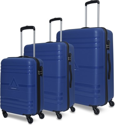 ARISTOCRAT Airstop Cabin,Medium & Large(Set Of 3)Blue, Hardcase, 4 Wheels,7 Year Warranty Cabin & Check-in Set - 29 Inch