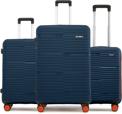 HRX by Hrithik Roshan Zanzibar Set of 3 (Small 58cm | Medium 66cm | Large 75cm) Cabin & Check-in Set 8 Wheels - 30 inch