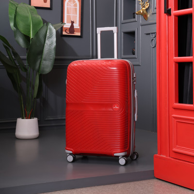 JACY LONDON Hard Sided PP 8 Wheel Spinners, Expandable Bag with Combi Lock Check-in Suitcase 8 Wheels - 30 inch