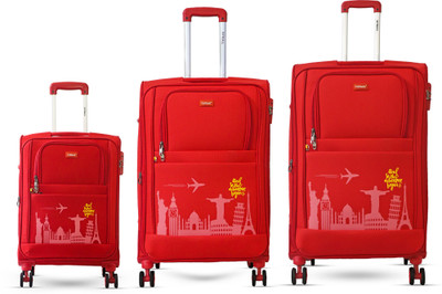 Timus Salsa Plus 58cm,68cm,78cm -Soft Luggage Trolley Bags Combo Set 3 Expandable  Cabin & Check-in Set 8 Wheels - 30 inch