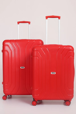 MSQ Textured Hard-Side Combo 20-24 Inch Check-in Suitcase 8 Wheels - 24 inch