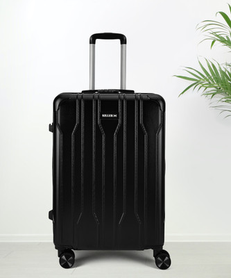 KILLER X-Track-Light-Weight & Durable Polycarbonate Black Hard Luggage Check-in Suitcase 8 Wheels - 24 Inch