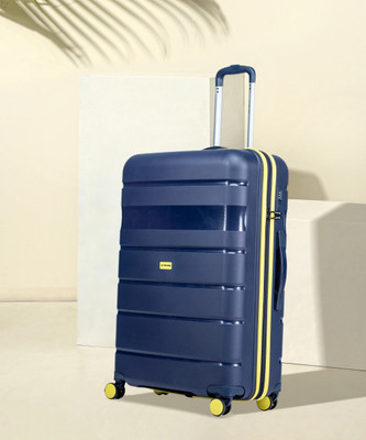 Stony Brook by Nasher Miles Saturn HardSided Polypropylene Check-in Luggage Navy Blue 75cm Trolley Bag Check-in Suitcase 8 Wheels - 28 inch