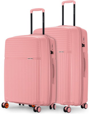 NASHER MILES Krabi Expander Hardside Polypropylene Peach Trolley Bags (65 & 75 cm) Expandable  Check-in Suitcase 8 Wheels - 28 inch