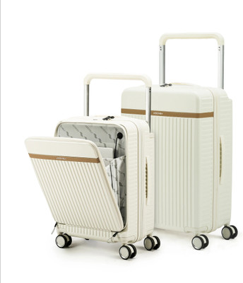 Assembly Hard-sided Cabin Trolley (45L) and Medium Checkin Suitcase (65L) - USB Port Cabin & Check-in Set 8 Wheels - 24 inch