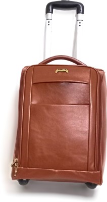 Krishiv Leather Trolley Bag Suitcase for Men Women Unisex Cabin & Check-in Set 2 Wheels - 18 inch