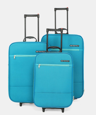 METRONAUT Soft Body Set Of 3 Luggage – FRILL Set-3 (30 Inch+26 Inch+ 22 Inch) – Teal For Rs. 2300 @ 85 %