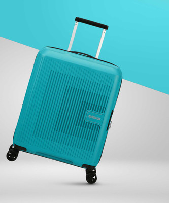 AMERICAN TOURISTER AEROSTEP TSA Medium Size Hard-Sided Checkin Trolley (67 cm, TURQUOISE-TONIC) Expandable  Check-in Suitcase 8 Wheels - 26 inch