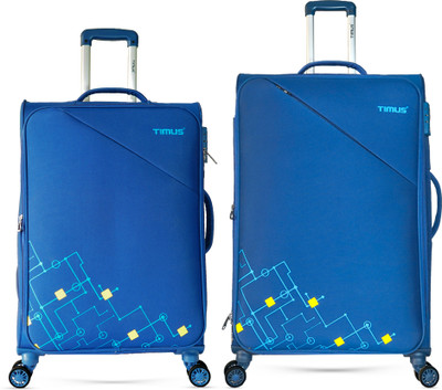 Timus Flash Plus Stylish Check-in Travel Combo Set 68 cm & 78 cm Trolley luggage. Expandable  Check-in Suitcase 8 Wheels - 30 inch