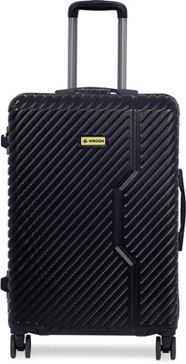 WROGN Vivid Light-Weight & Durable Polycarbonate Black Hard Luggage Cabin & Check-in Set 8 Wheels - 28 inch