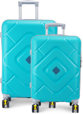 LAEXPO Soft Body Hard Sided PP 4 Wheel Spinner, Unbreakable Bag Small and Medium Cabin & Check-in Set 8 Wheels - 26 inch