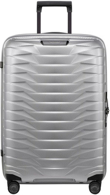 SAMSONITE Proxis Polypropylene 69 cms Silver Hardsided Check-In Luggage Expandable  Check-in Suitcase 8 Wheels - 27 Inch