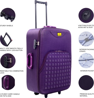 CITY BAG medium cabin luggage bag (61cm)travel bag trolley Expandable  Check-in Suitcase 3 Wheels - 24 inch