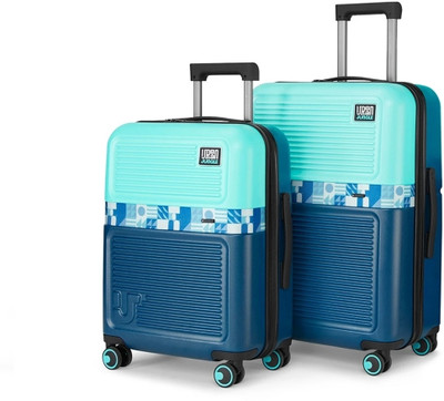 Urban Jungle by Safari Pool Blue Cabin & Check-in Set 8 Wheels - 24 inch