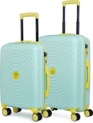 NASHER MILES Goa Hard-sided Polypropylene Luggage Set of 2 Cyan Green Trolley Bags Cabin & Check-in Set - 24 inch
