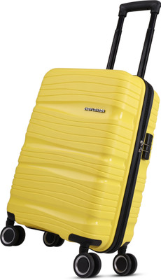 JACY LONDON Hard Sided PP 8 Wheel Spinners, Bag with Combi Lock(HPS-YELLOW) -22 inch Cabin Suitcase 8 Wheels - 22 inch