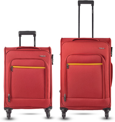 Timus Nexon 58cm 68cm - Soft Luggage Trolley Bags Combo Set 2 Soft Spinner Wheels Cabin & Check-in Set 4 Wheels - 23 inch