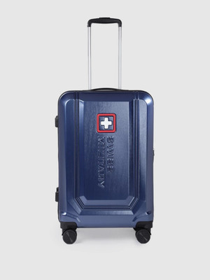 SWISS MILITARY SAPPHIRE Hard Trolley Luggage Unique 3D Self-Embossed Design TSA Lock Cabin & Check-in Set 8 Wheels - 24 inch