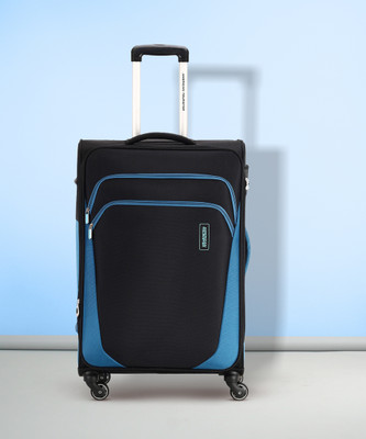 AMERICAN TOURISTER KANSAS SPINNER 57 CM BLACK Expandable  Cabin Suitcase 4 Wheels - 23 inch