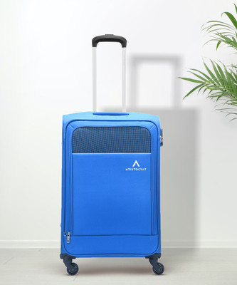 ARISTOCRAT Oasis Plus 4W Str Md (E) Blue Check-in Suitcase 4 Wheels - 17 Inch