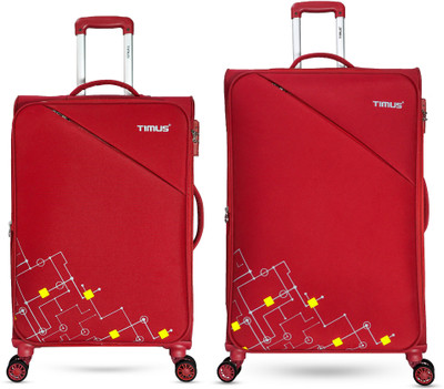 Timus Flash Plus Stylish Check-in Travel Combo Set 68 cm & 78 cm Trolley luggage. Expandable  Check-in Suitcase 8 Wheels - 30 inch