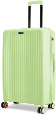 NASHER MILES Pondicherry Hardside Polypropylene Lime Yellow Trolley Check-in Suitcase 8 Wheels - 28 inch