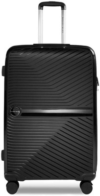 NASHER MILES Bruges Hard-sided Polypropylene Check-In Luggage Black 28 inch |75cm Trolley bag Check-in Suitcase 8 Wheels - 28 inch