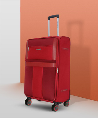 NASHER MILES Toledo Expander Soft-Sided Polyester Check-In Luggage Red 24 inch |65cm Trolley bag Expandable  Check-in Suitcase 4 Wheels - 24 inch