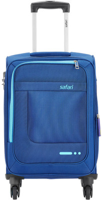 SAFARI Zenon 57 4W - Small Carry-On Cabin Luggage - Blue Check-in Suitcase 4 Wheels - 22 inch