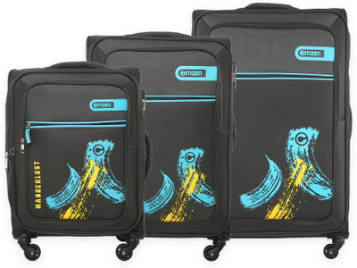 CITIZEN WANDER LUST GREY SET OF 3 Expandable  Cabin & Check-in Set 4 Wheels - 30 inch