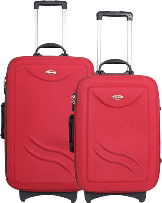 STUNNERZ Soft Body Set of 2 Luggage 2 Wheels - Ultra Lightweight DP Plain Design Cabin Suitcase 2 Wheels - 24 inch