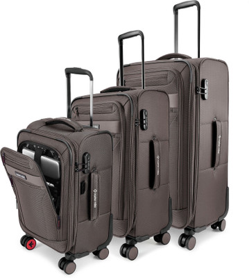 NASHER MILES Berlin Expander Soft-Sided Polyester 55, 65 & 75 cm Small, Medium & Large Bags Expandable  Check-in Suitcase 8 Wheels - 28 inch